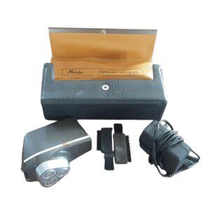 Vintage Norelco Tripleheader Rechargeable Razor Set With Case